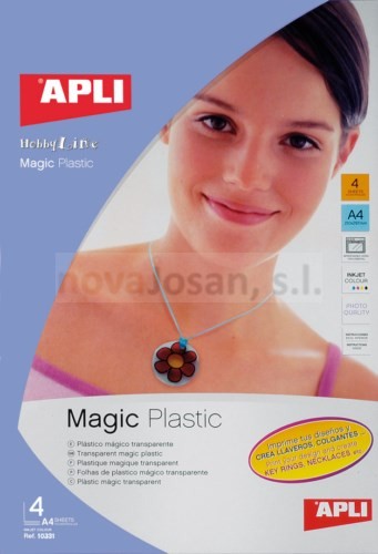 Plástico mágico transparente. Kit de 4 hojas DIN A4